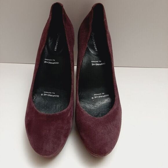 ROCKPORT Adiprene Platform Pumps High Heels Purple Suede Leather Sz 8.5 | Eur 39 - Picture 9 of 16